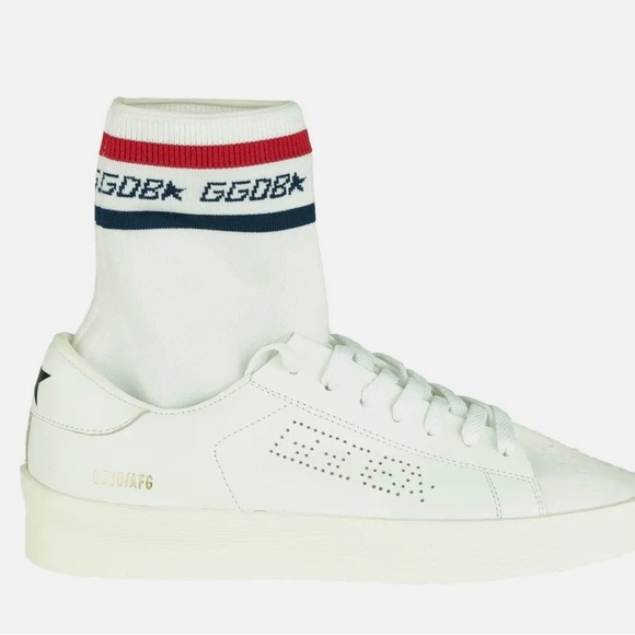 GOLDEN GOOSE White Leather Sock Sneakers EU 37